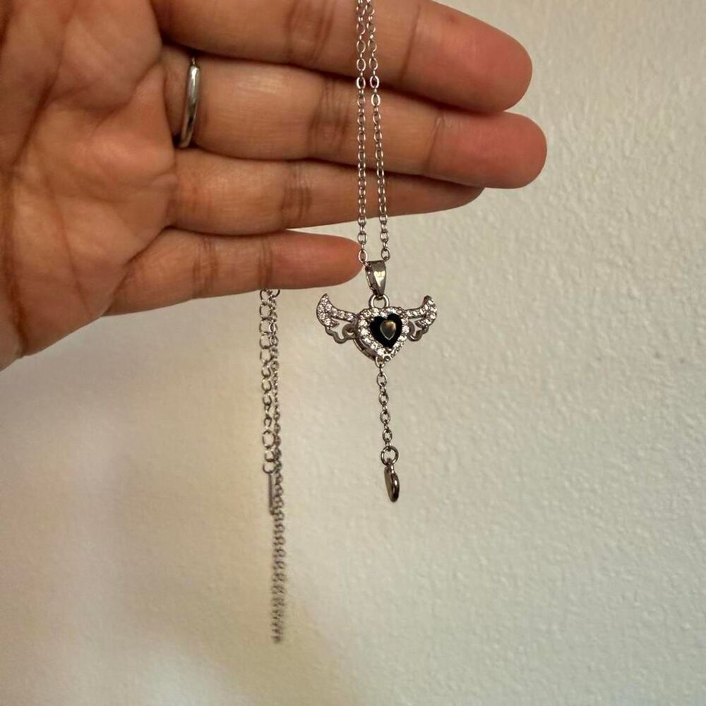 Angel Wing Fairy Wand Necklace | Ethereal & Magical Aesthetic Jewelry - Picture 7 of 7